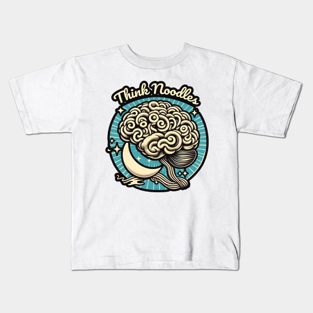 Think Noodles - Noodle Brain Kids T-Shirt by WolfeTEES